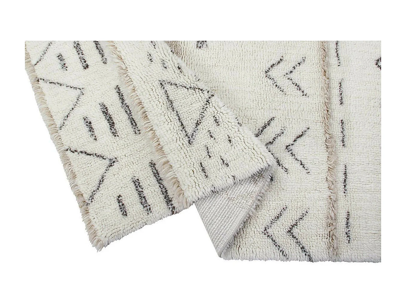 Alfombra bohemia beige con dibujos 80 x 140 cm