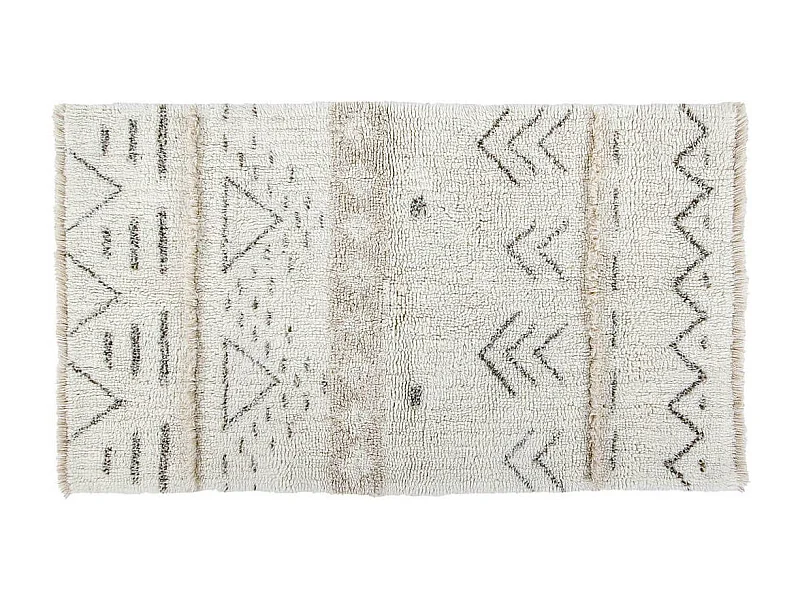 Alfombra bohemia beige con dibujos 80 x 140 cm