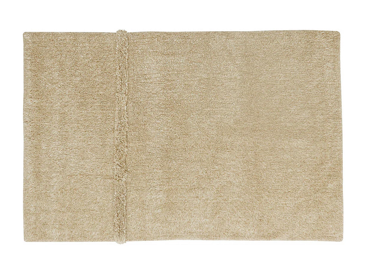 Tapis uni naturel en laine lavable en machine Tundra Rectangulaire Naturel Fait main