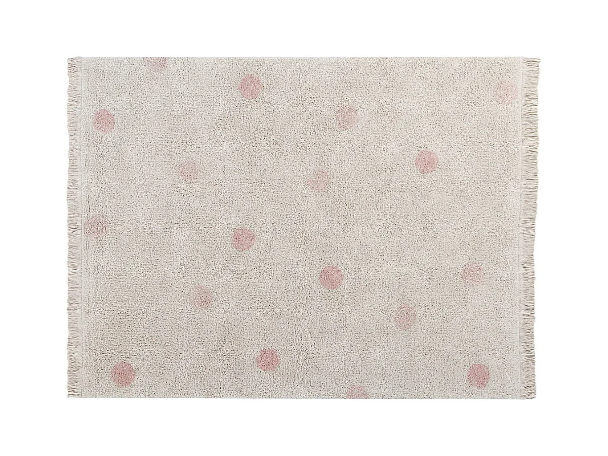 Tapis avec franges en coton lavable en machine Hippy Dots Lorena Canals Rectangulaire Cont