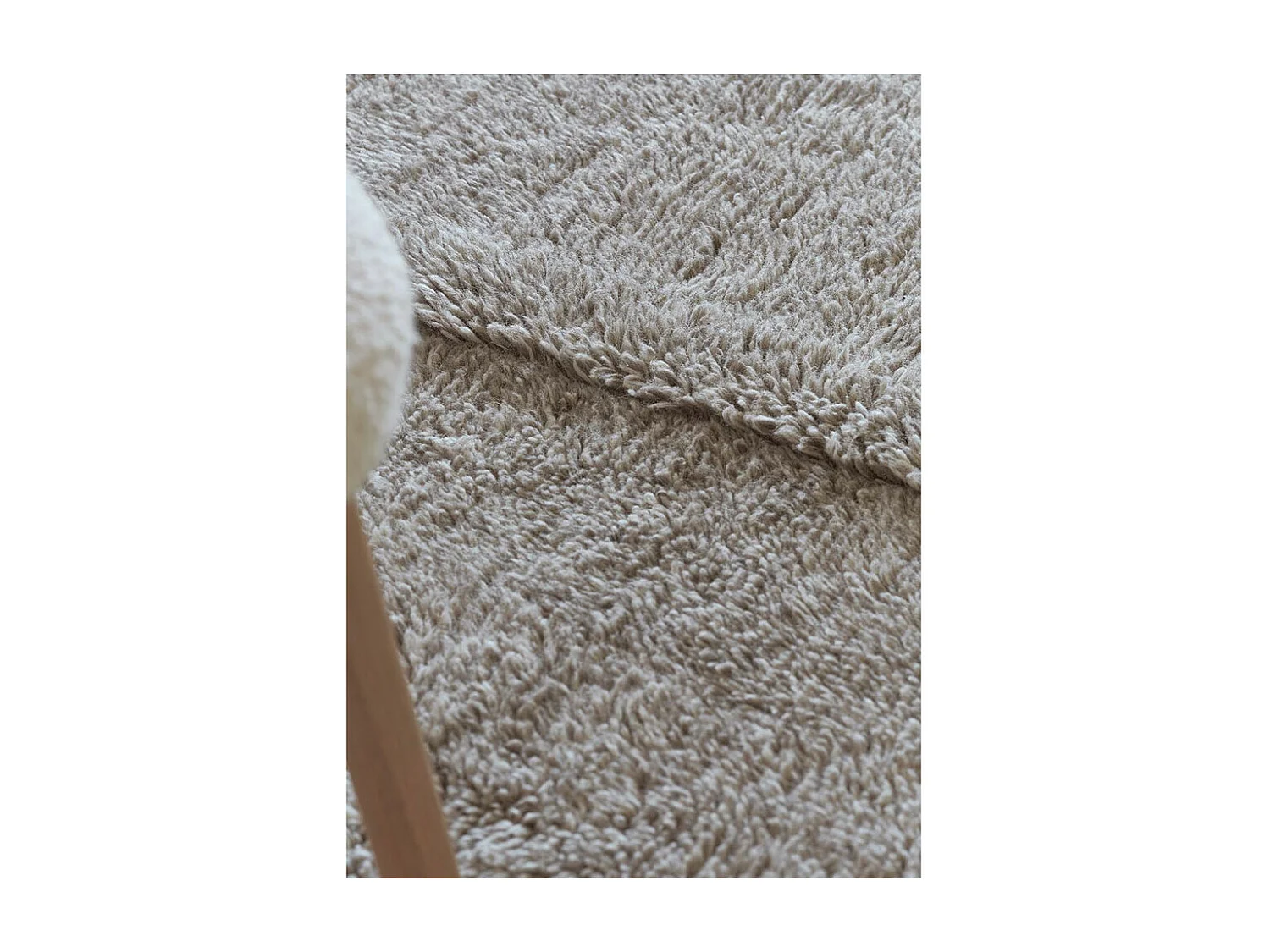 Tapis uni naturel en laine lavable en machine Tundra Rectangulaire Naturel Fait main