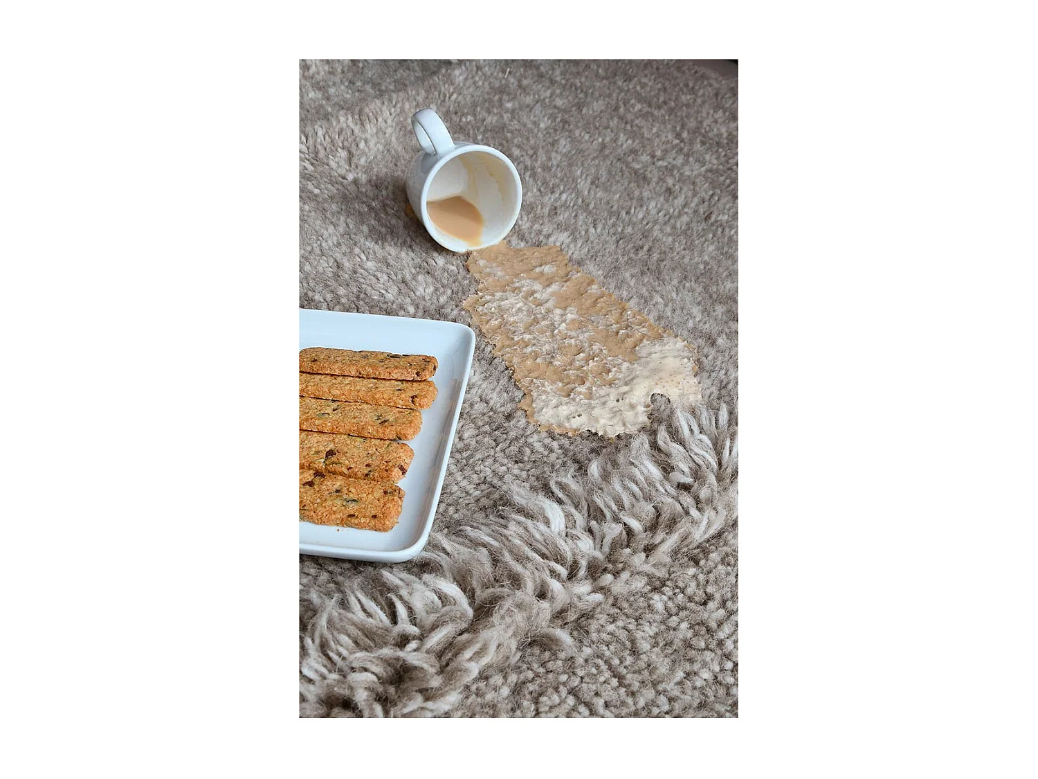 Tapis uni naturel en laine lavable en machine Tundra Rectangulaire Naturel Fait main