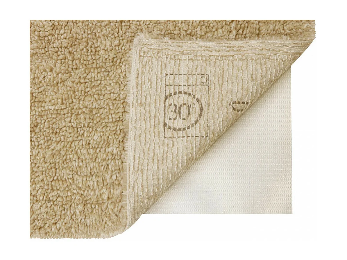 Tapis uni naturel en laine lavable en machine Tundra Rectangulaire Naturel Fait main