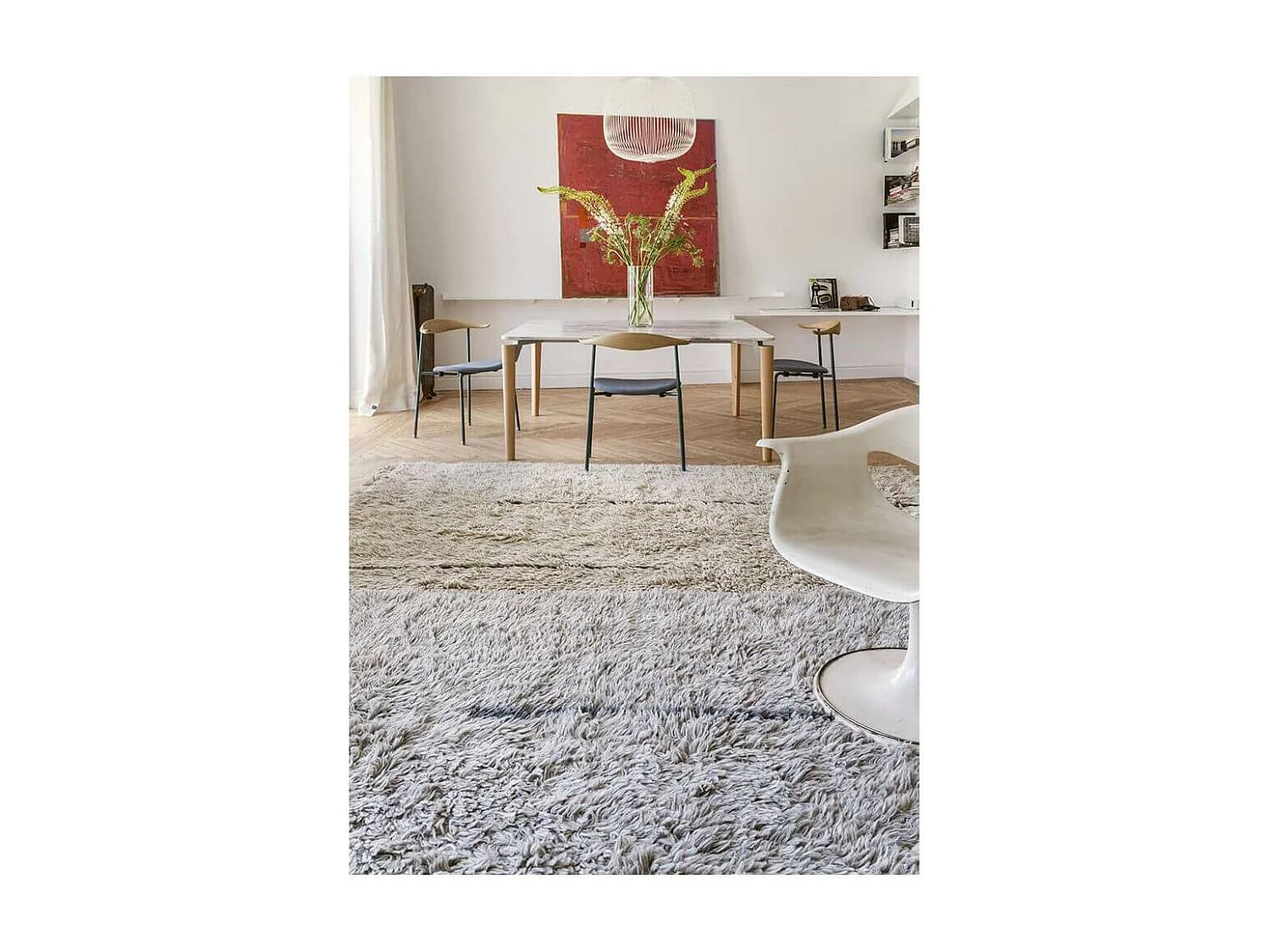 Tapis shaggy en laine lavable en machine avec franges Seasons Lorena Canals Rectangulaire