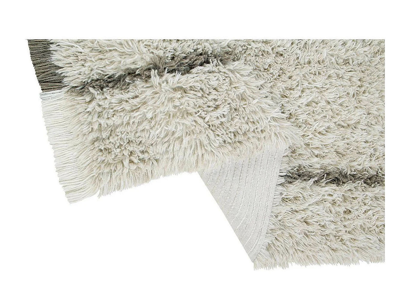 Tapis shaggy en laine lavable en machine avec franges Seasons Lorena Canals Rectangulaire