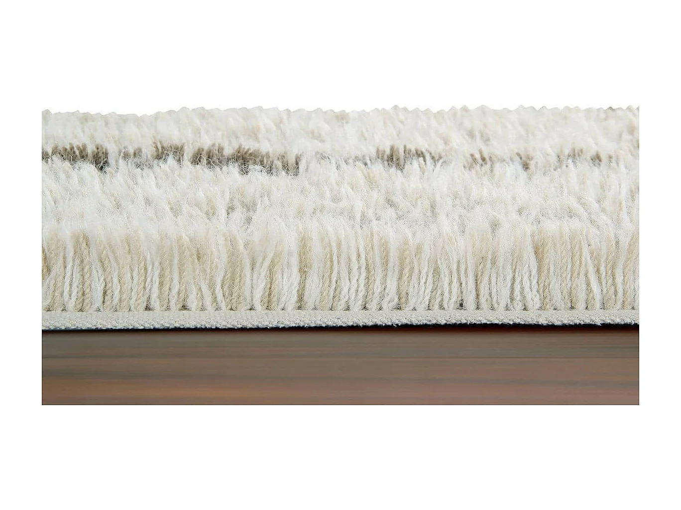 Alfombra de lana marrón natural 200 x 300 cm