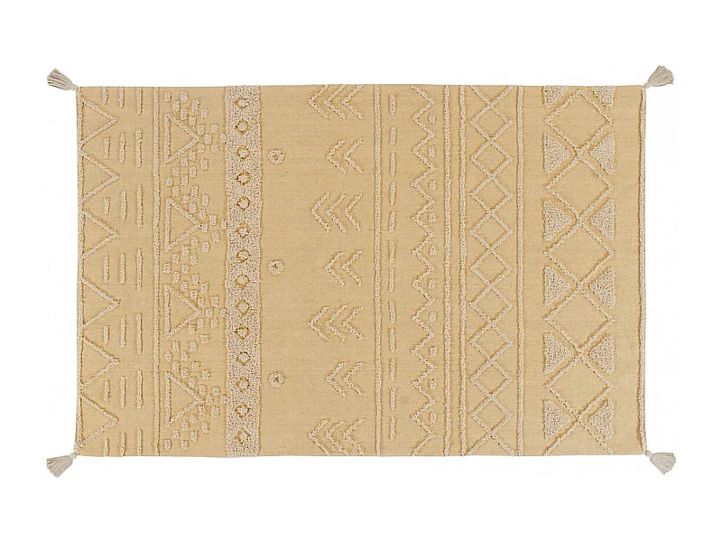Alfombra de algodón Tribu miel - 140 x 200 cm