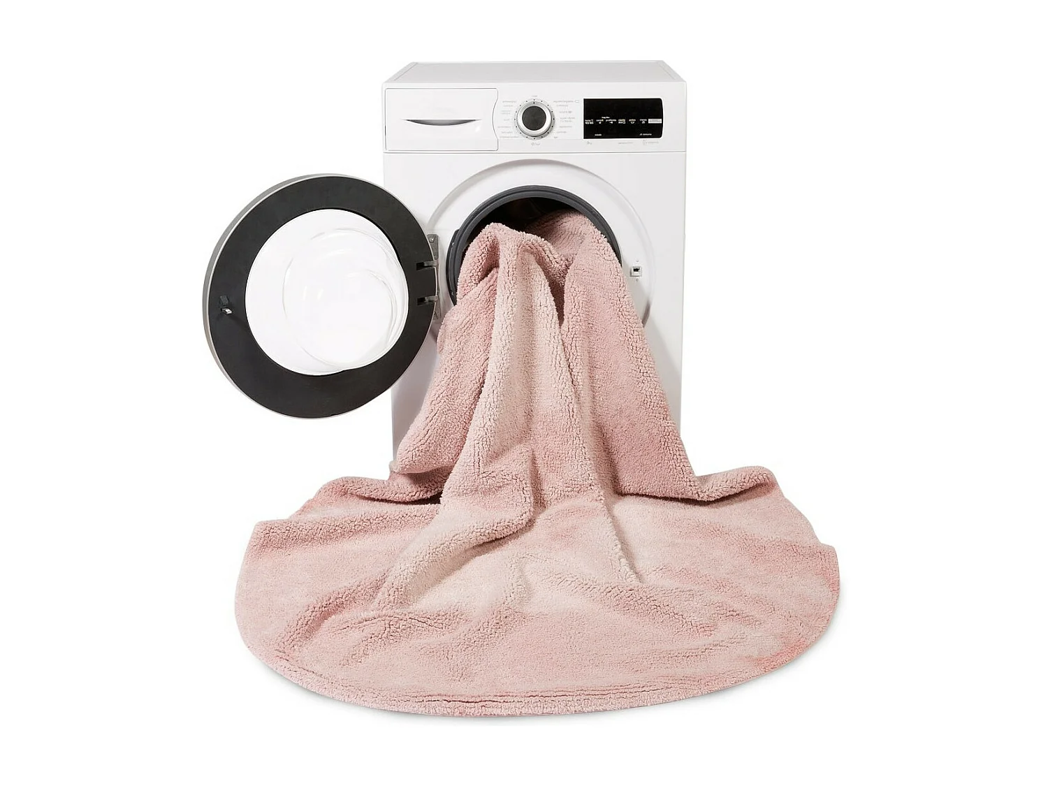 Rond katoenen vloerkleed - vintage roze - 150 Ø