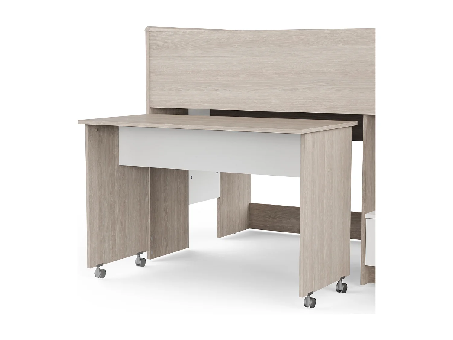 Lit combiné bureau 1 tiroir 90x200 cm sommier inclus L120,9 cm - NANO