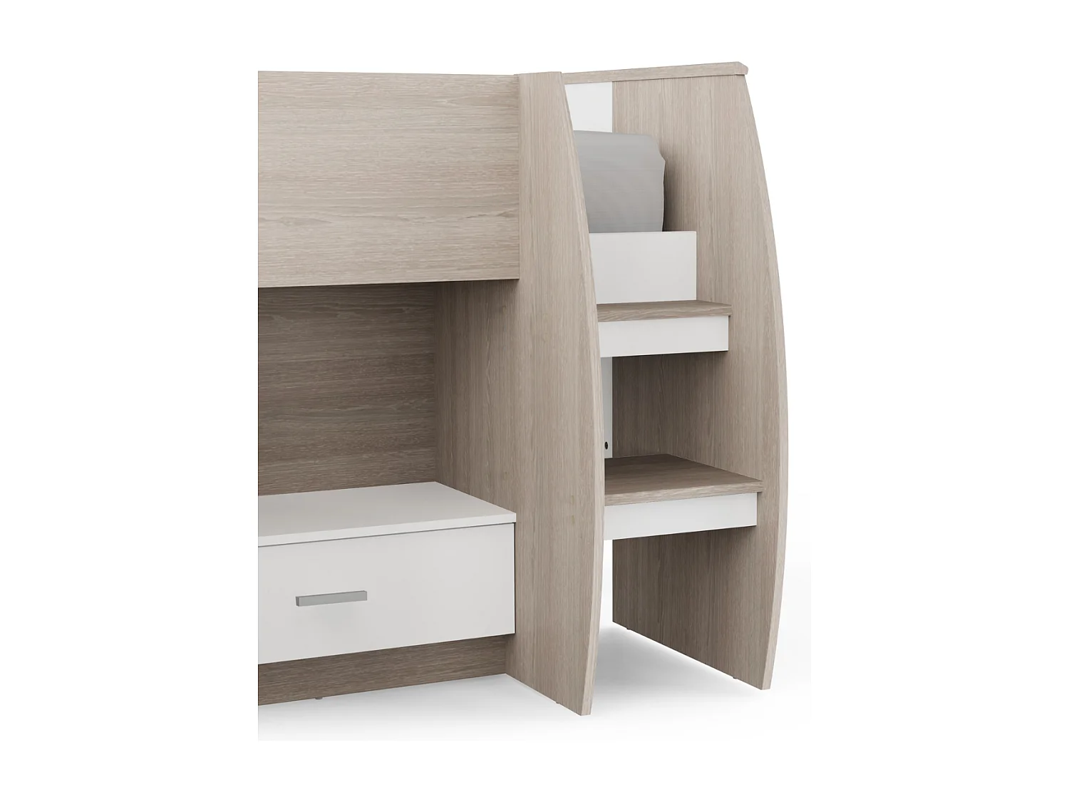Lit combiné bureau 1 tiroir 90x200 cm sommier inclus L120,9 cm - NANO