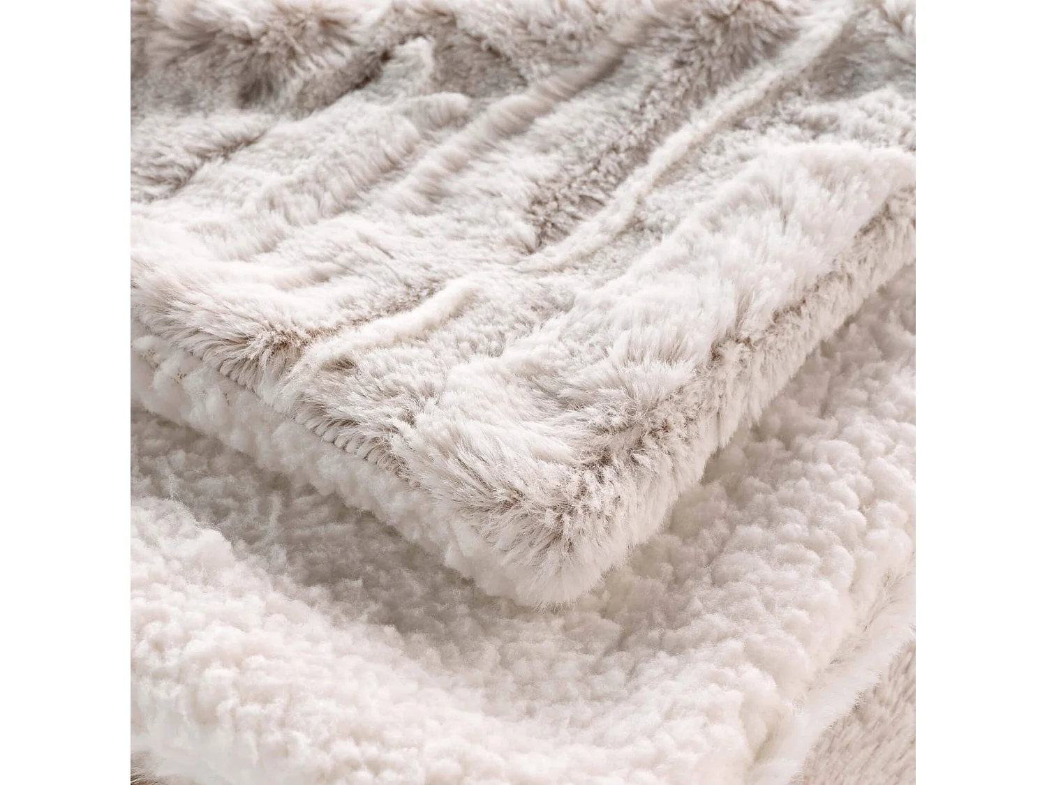 Plaid Imitation Fourrure "Lynx" 125x150cm Naturel