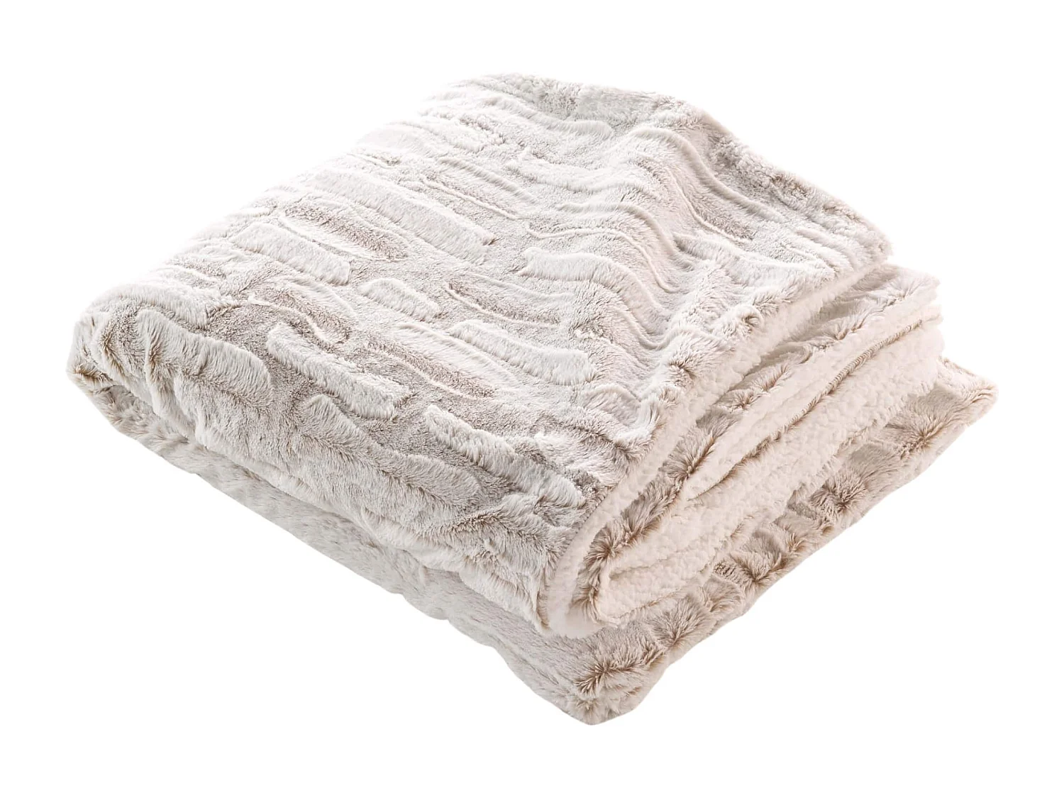 Plaid Imitation Fourrure "Lynx" 125x150cm Naturel