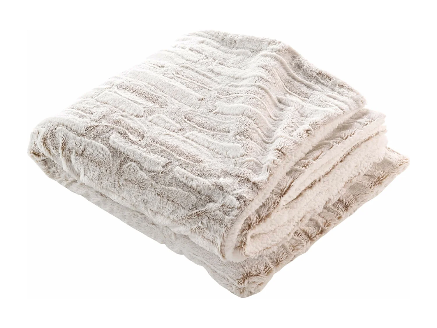 Plaid Imitation Fourrure "Lynx" 180x220cm Naturel