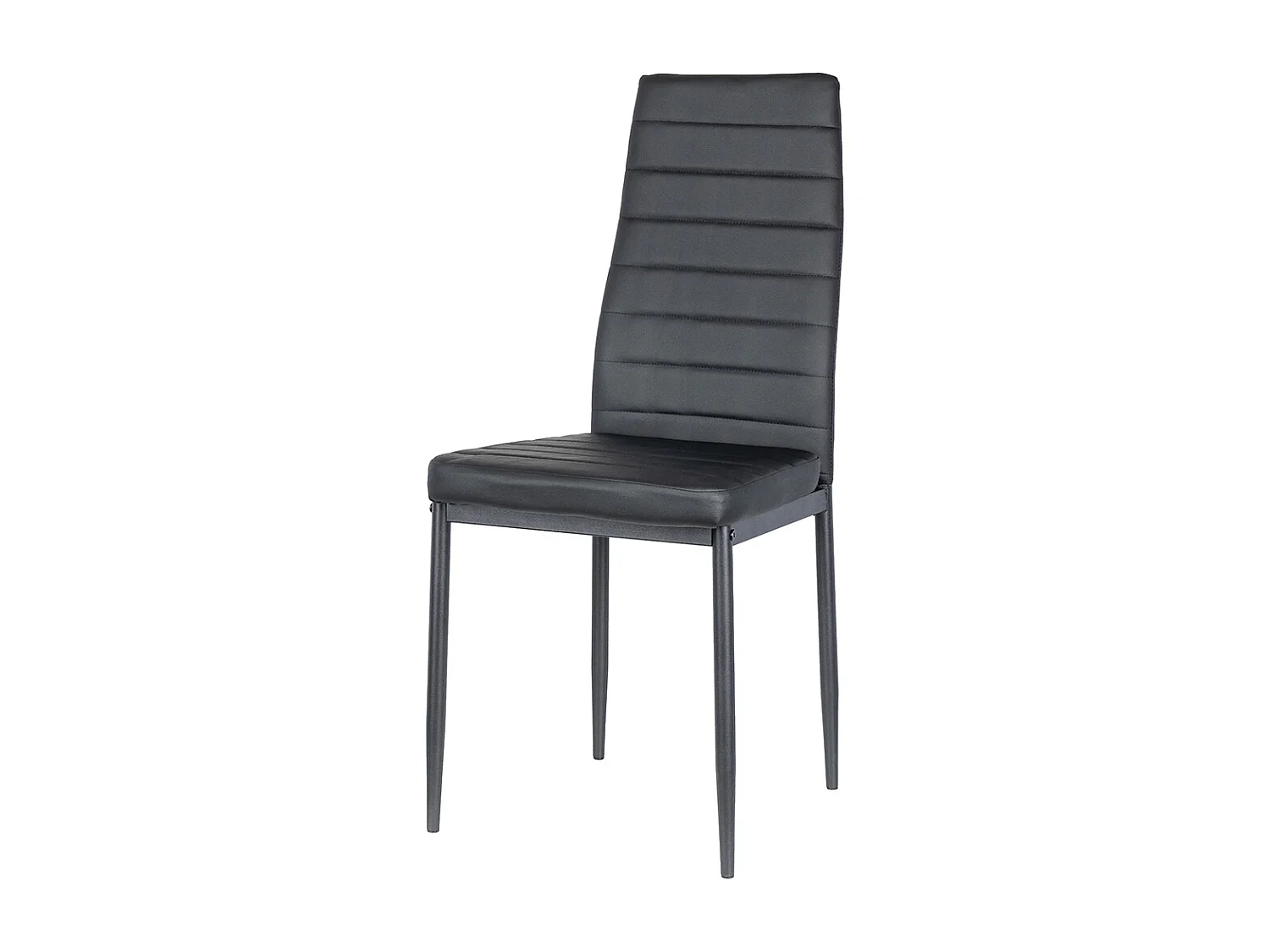 Lot de 2 Chaises Zyta - Noires, Éco-cuir, Pieds en Métal, Élégance et Modernité
