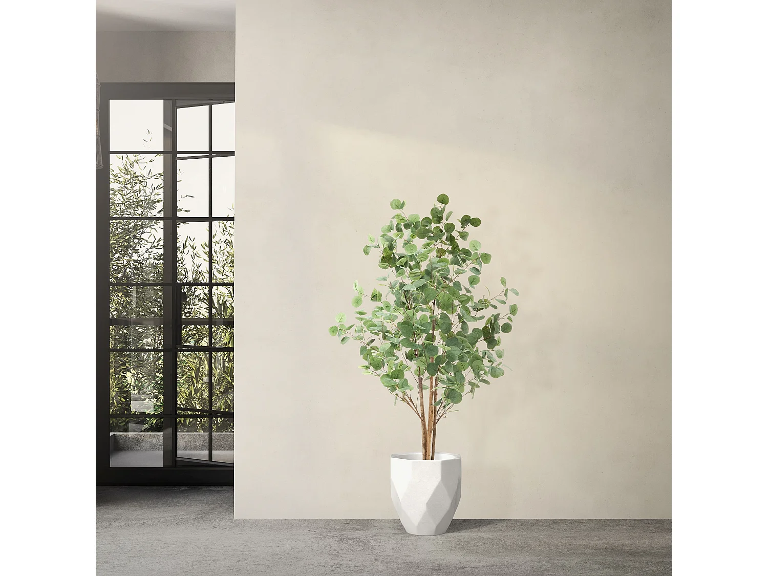 Eucalipto artificiale in vaso 150 cm – pianta finta albero decorativo realistico