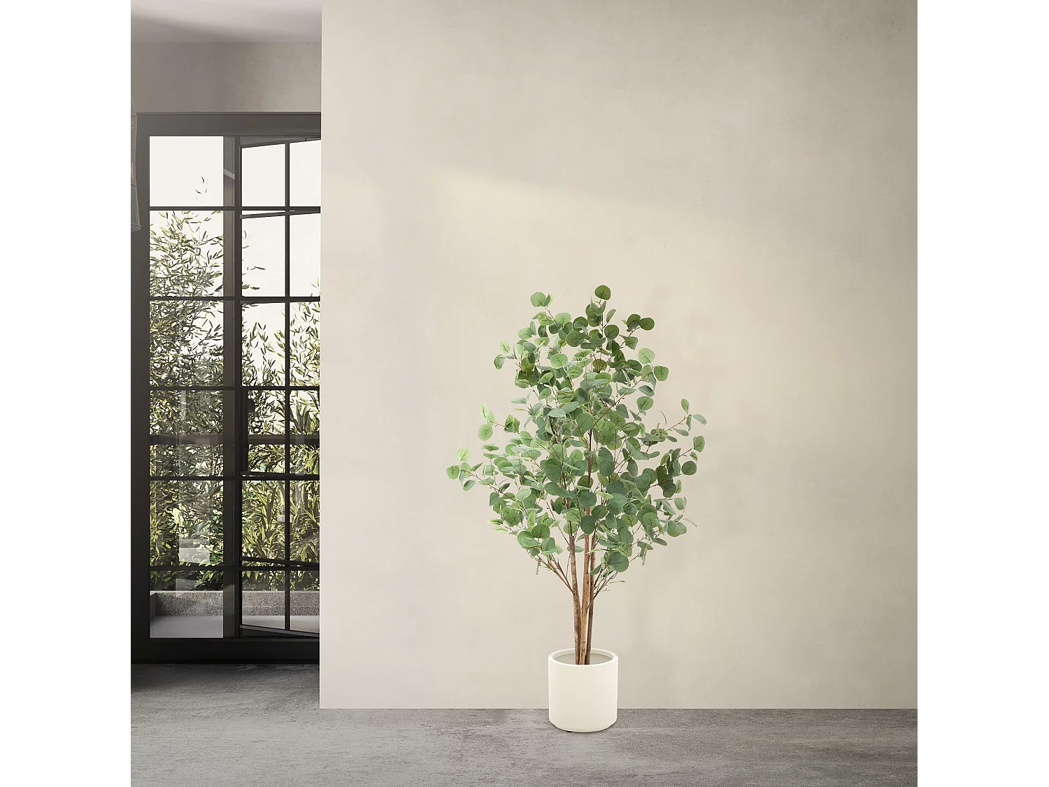 Eucalipto artificial decorativo 150cm realista árbol plástico interior/exterior