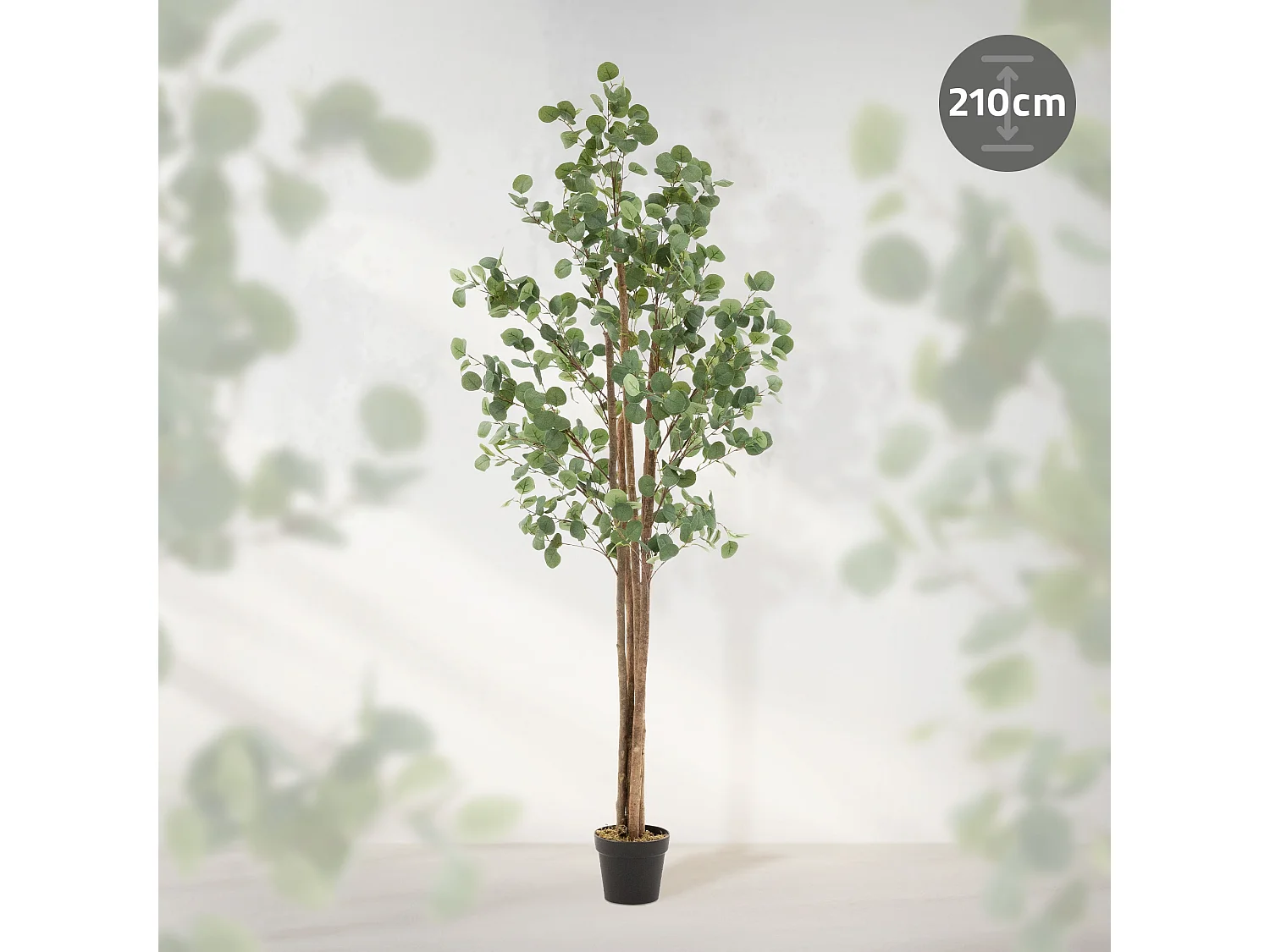 Eucalipto artificiale in vaso 210 cm – pianta finta albero decorativo realistico