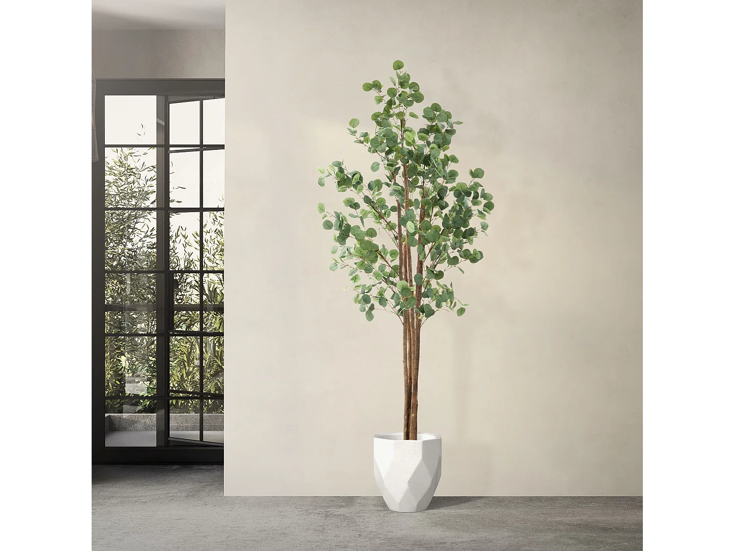 Eucalipto artificiale in vaso 210 cm – pianta finta albero decorativo realistico