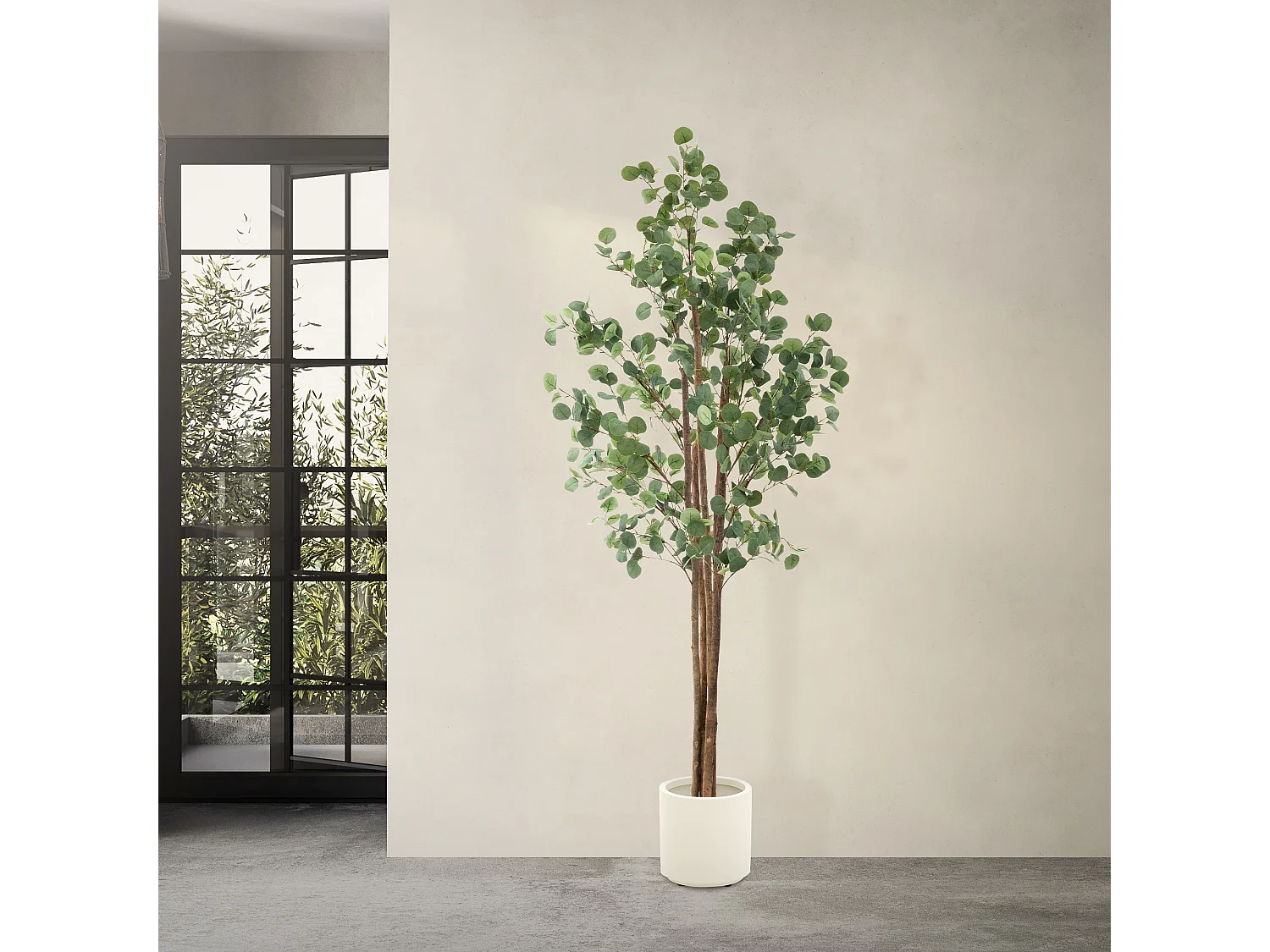 Eucalyptus artificiel plante avec tronc arbre en pot 210 cm déco de salon jardin