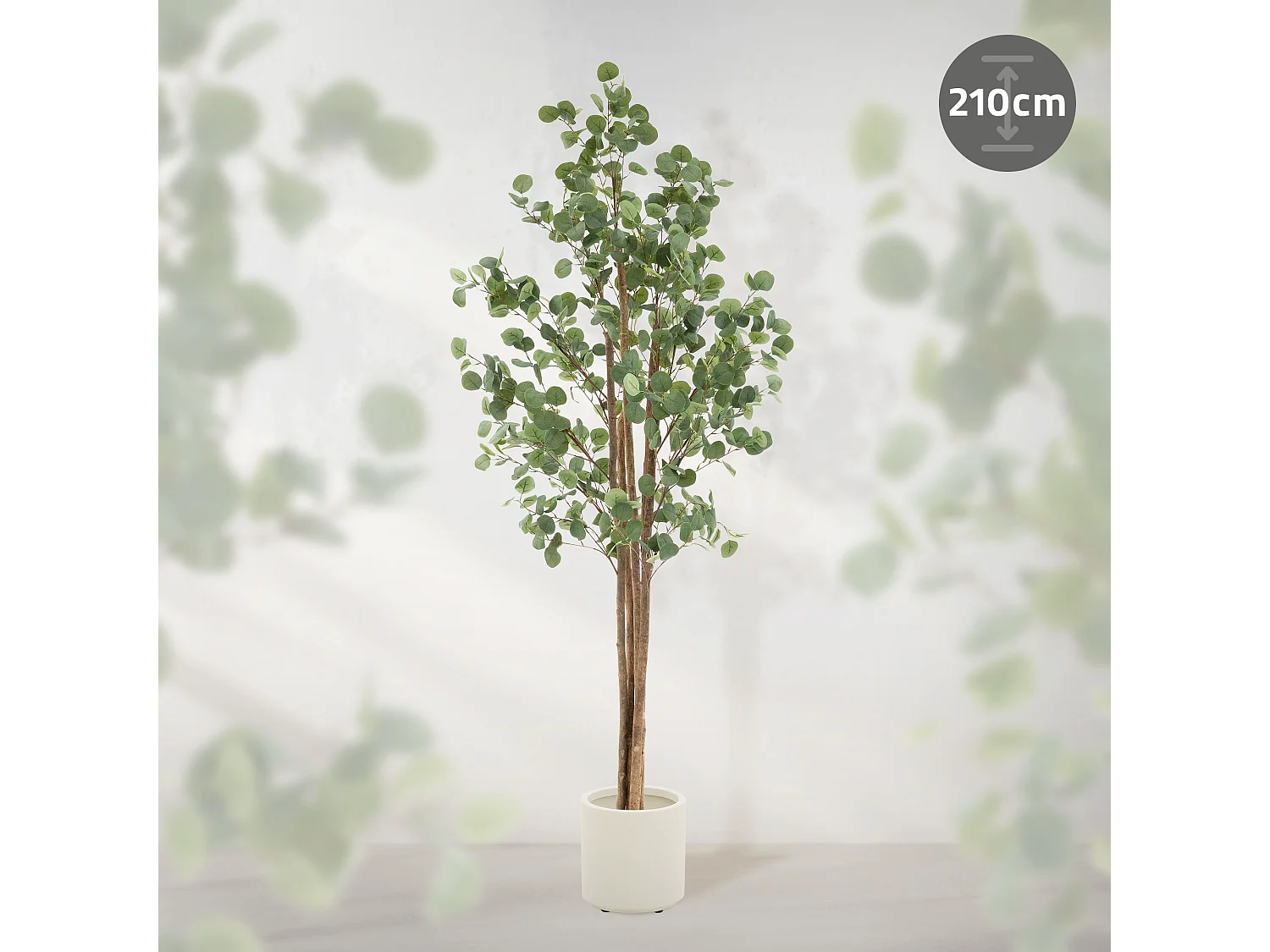 Eucalyptus artificiel plante avec tronc arbre en pot 210 cm déco de salon jardin