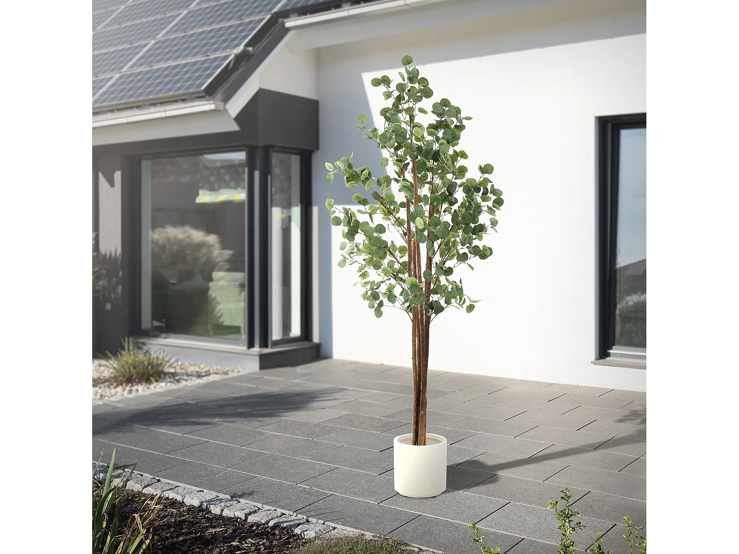Eucalyptus artificiel plante avec tronc arbre en pot 210 cm déco de salon jardin