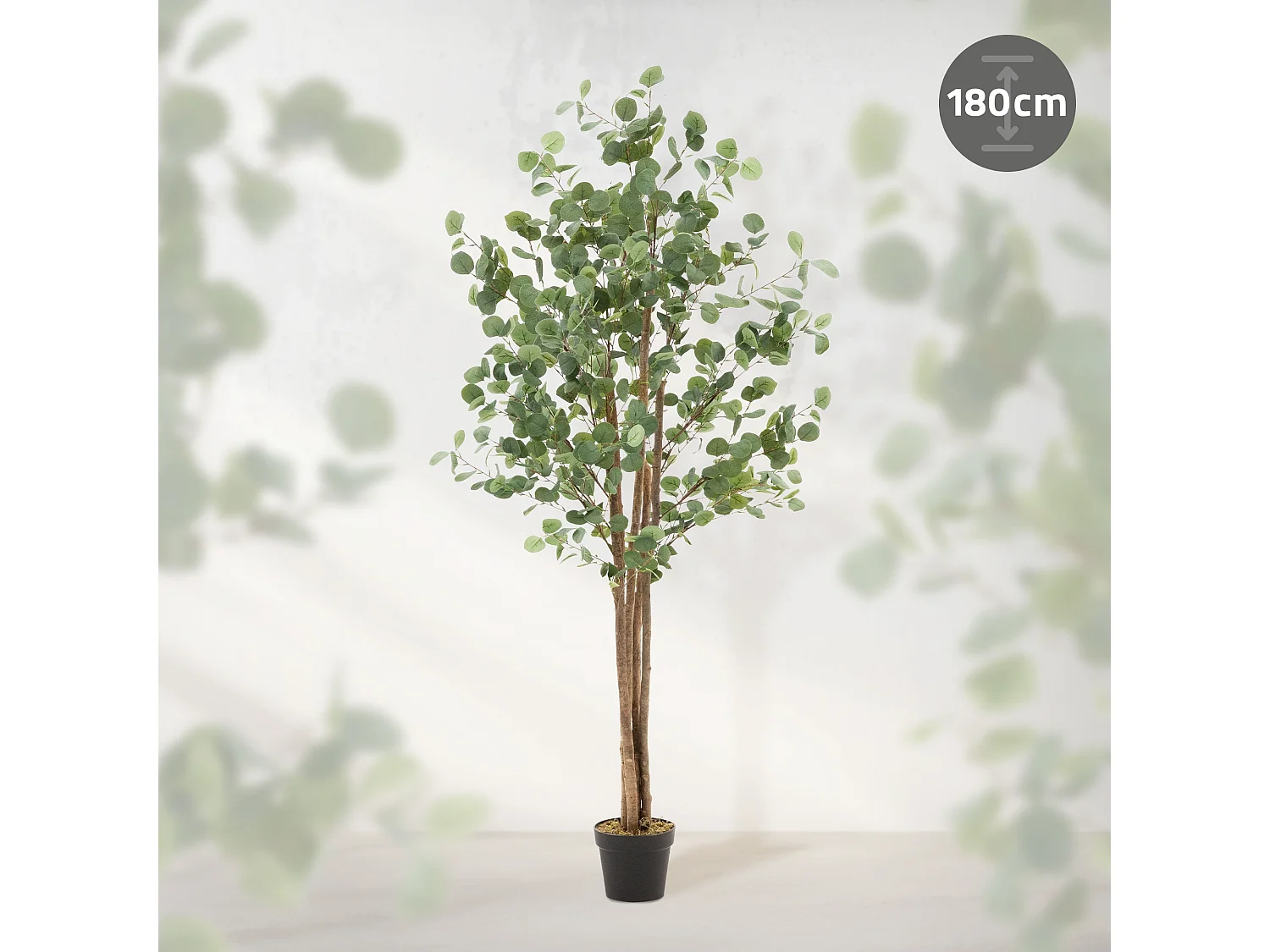 Eucalyptus artificiel plante avec tronc arbre en pot 180 cm déco de salon jardin