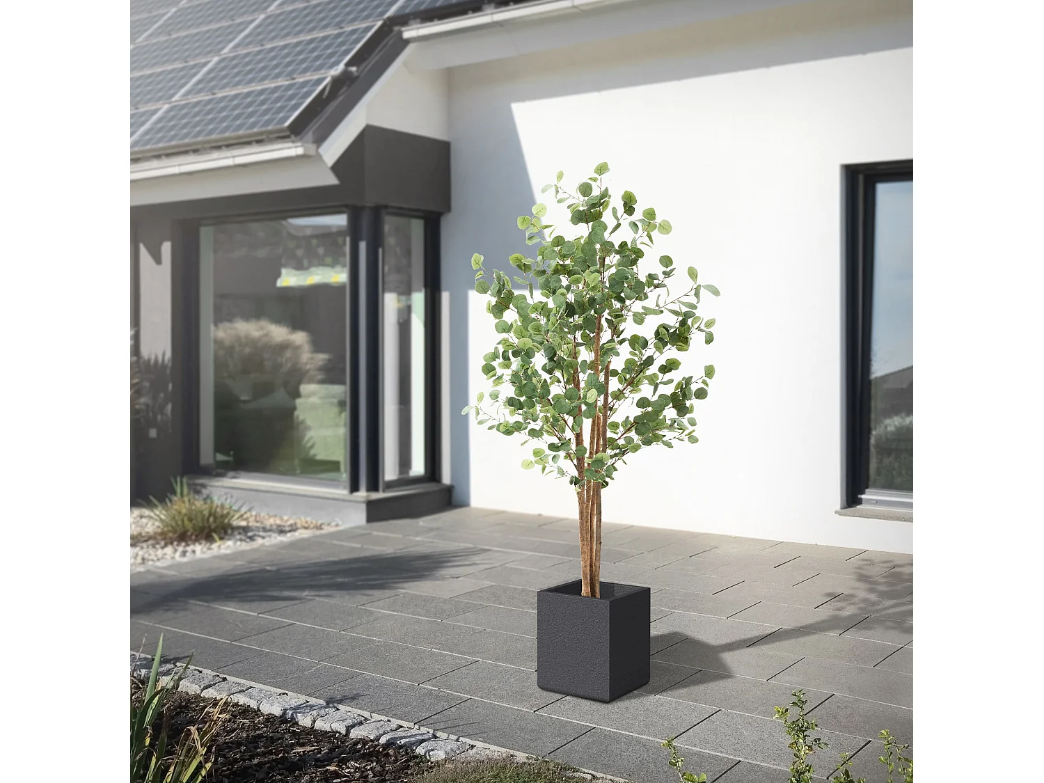 Eucalyptus artificiel plante avec tronc arbre en pot 180 cm déco de salon jardin