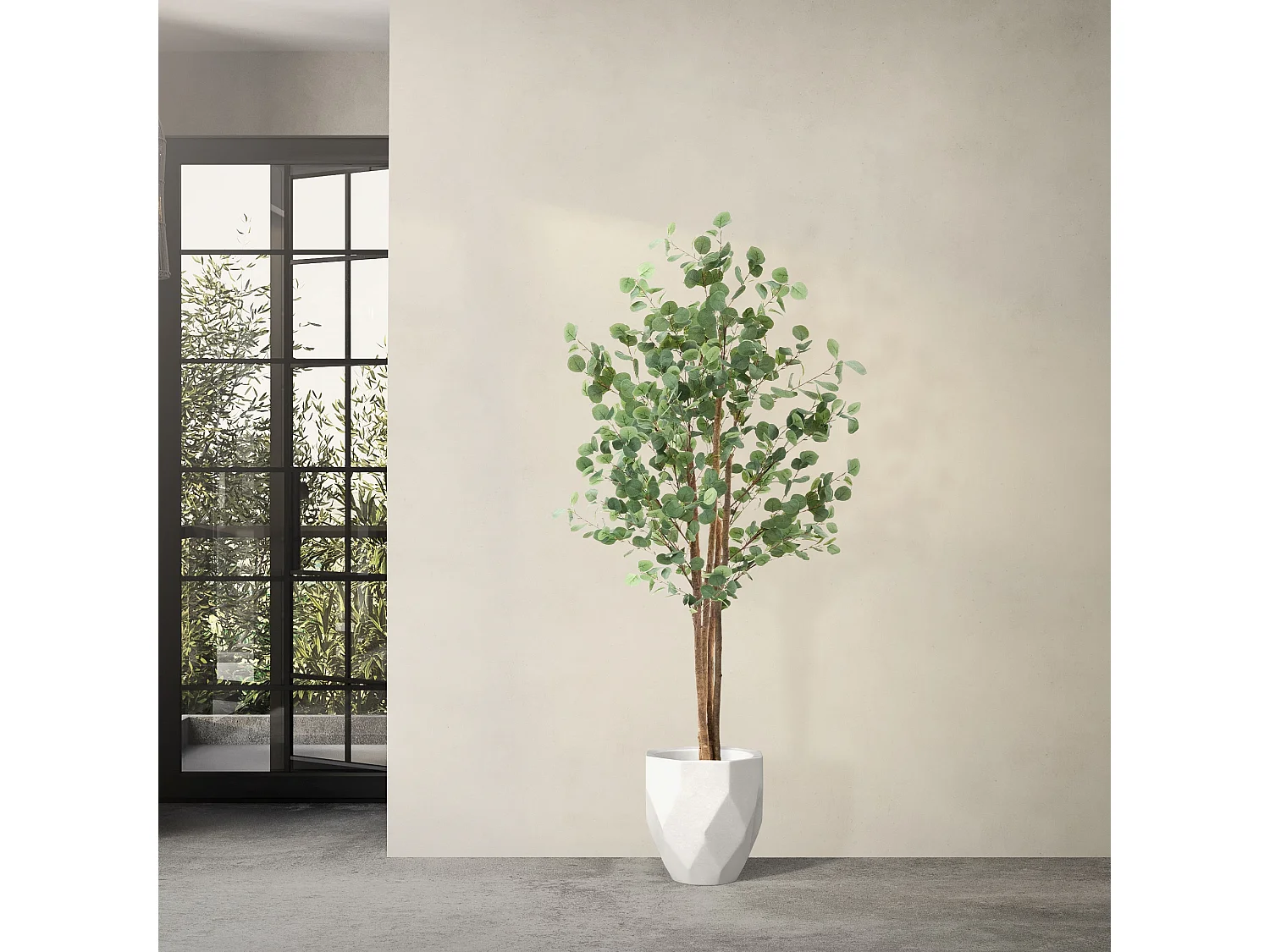Eucalipto artificiale in vaso 180 cm – pianta finta albero decorativo realistico