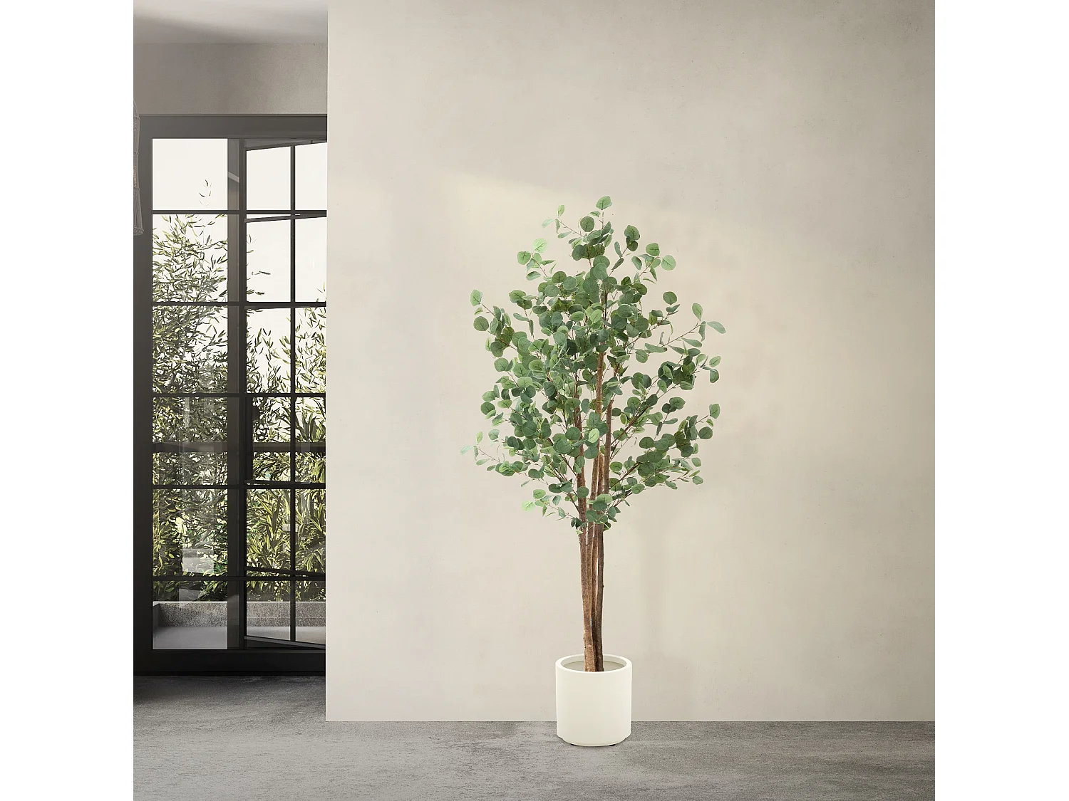 Eucalipto artificial decorativo 180cm realista árbol plástico interior/exterior