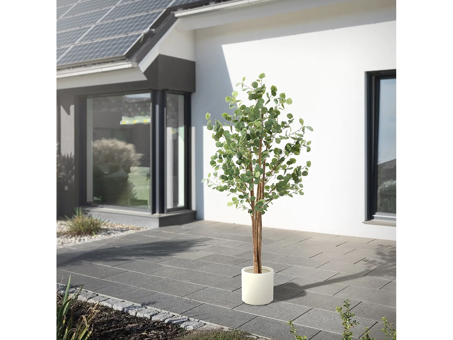 Eucalipto artificial decorativo 180cm realista árbol plástico interior/exterior