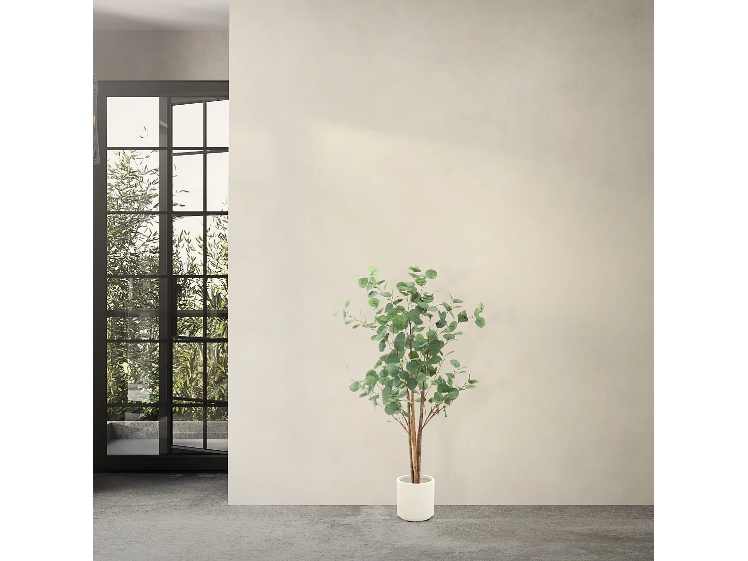 Eucalipto artificiale in vaso 120 cm – pianta finta albero decorativo realistico