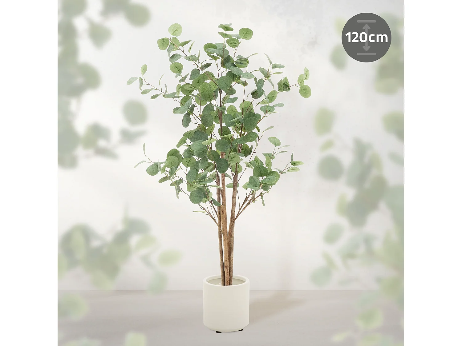 Eucalipto artificiale in vaso 120 cm – pianta finta albero decorativo realistico