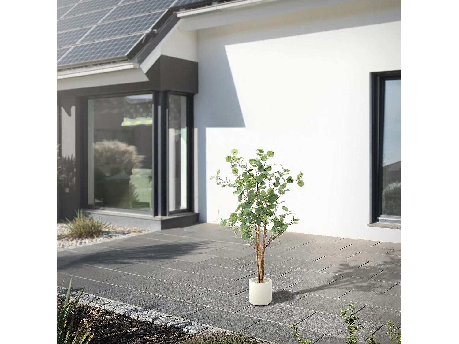 Eucalipto artificiale in vaso 120 cm – pianta finta albero decorativo realistico