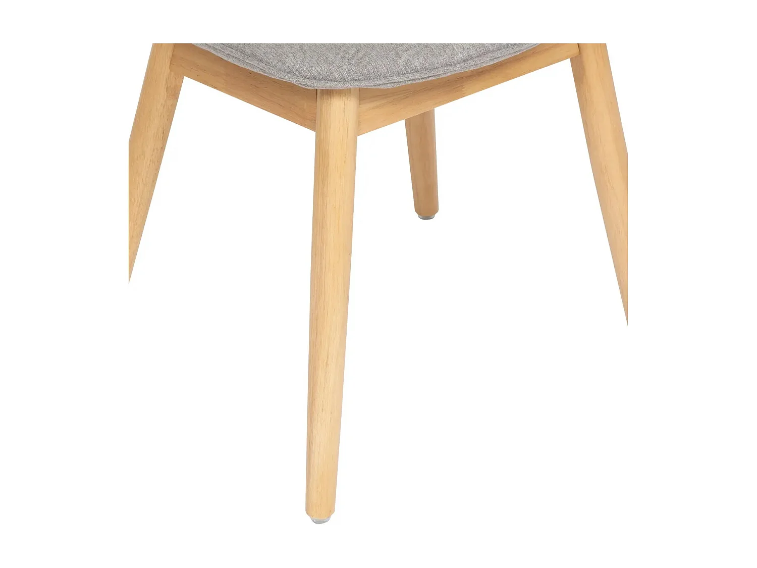 Lot de 2 chaises de bureau avec assise en polyester coloris gris et pieds en bois naturel