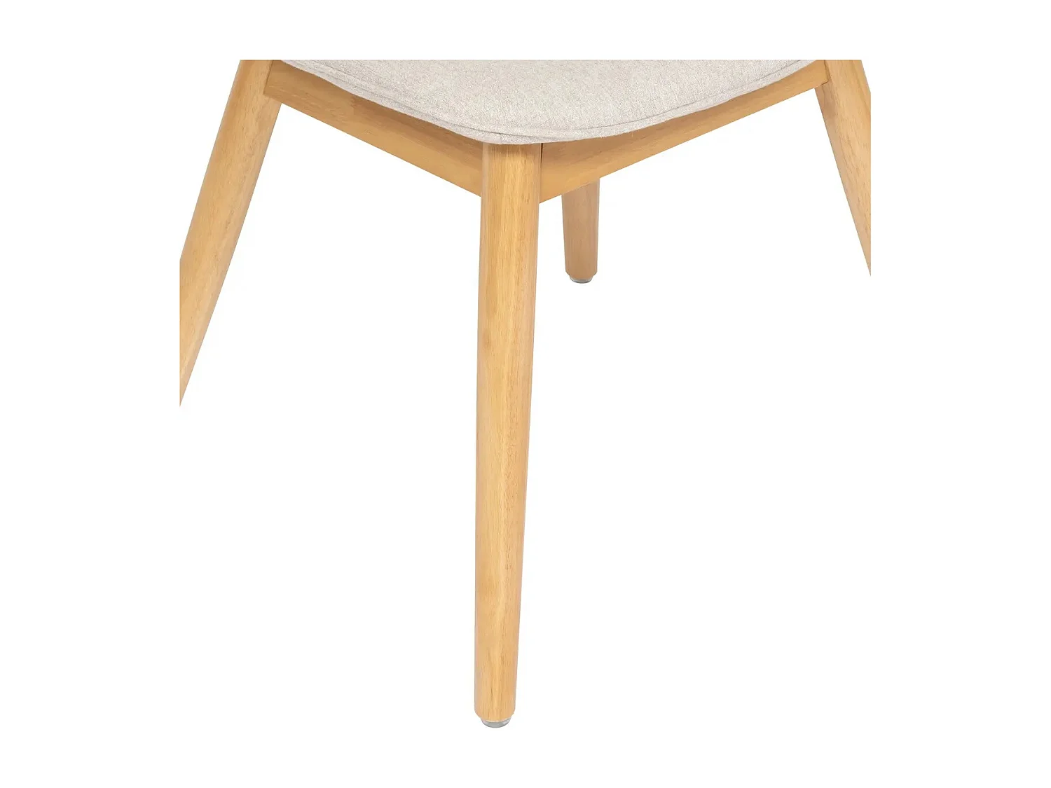 Lot de 2 chaises de bureau avec assise en polyester coloris beige et pieds en bois naturel