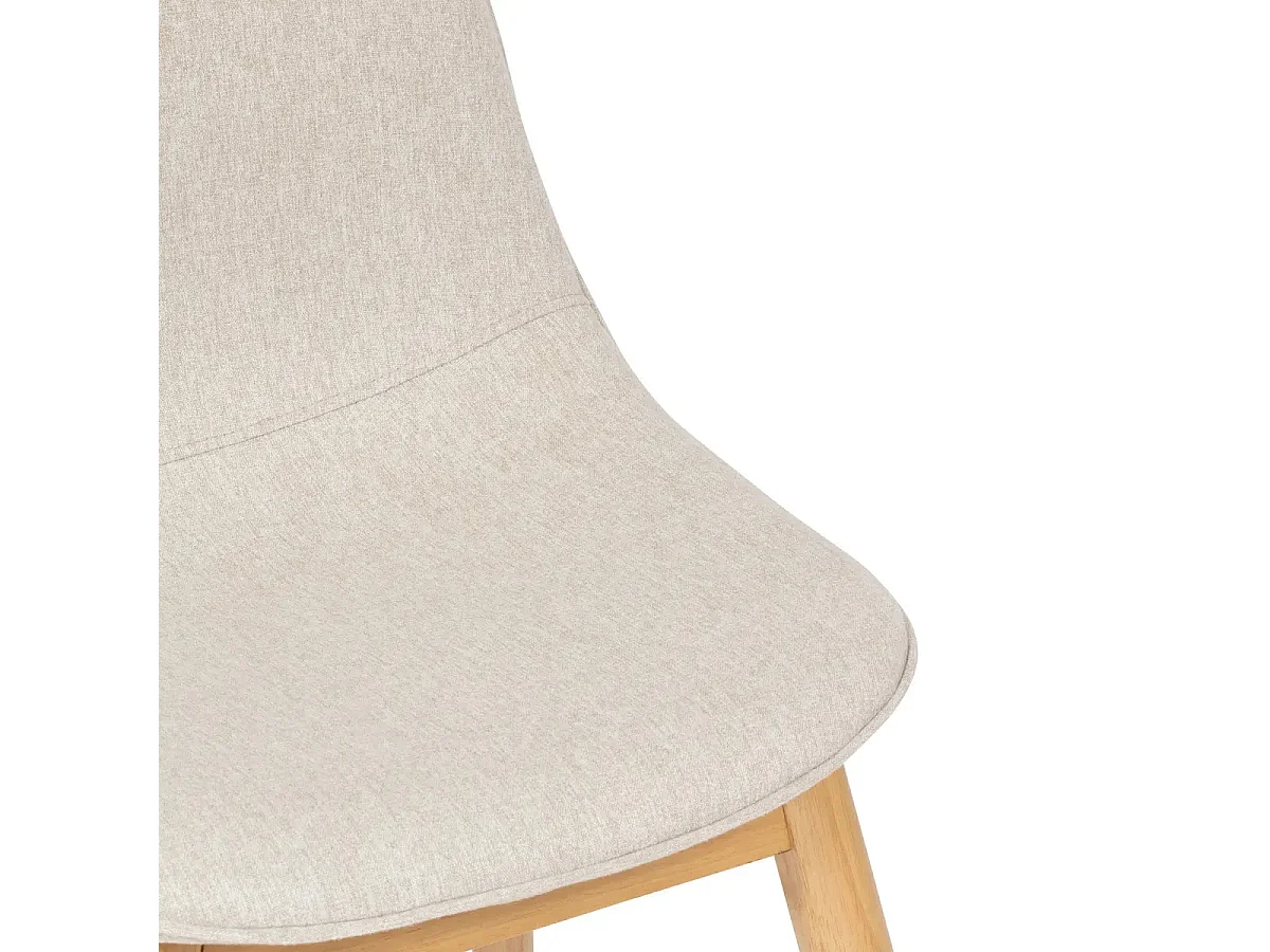 Lot de 2 chaises de bureau avec assise en polyester coloris beige et pieds en bois naturel