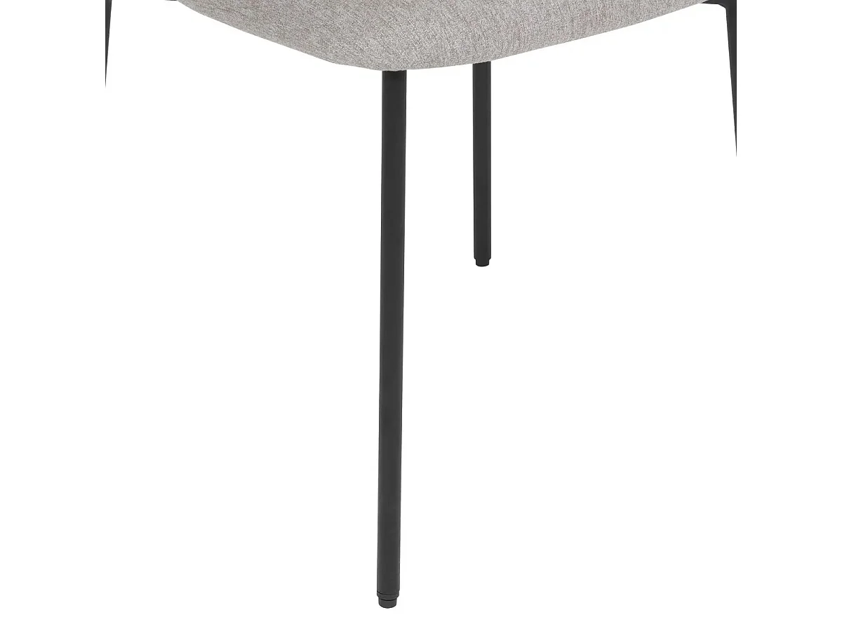 Lot de 2 chaises de bureau avec assise en tissu gris et pieds en métal noir