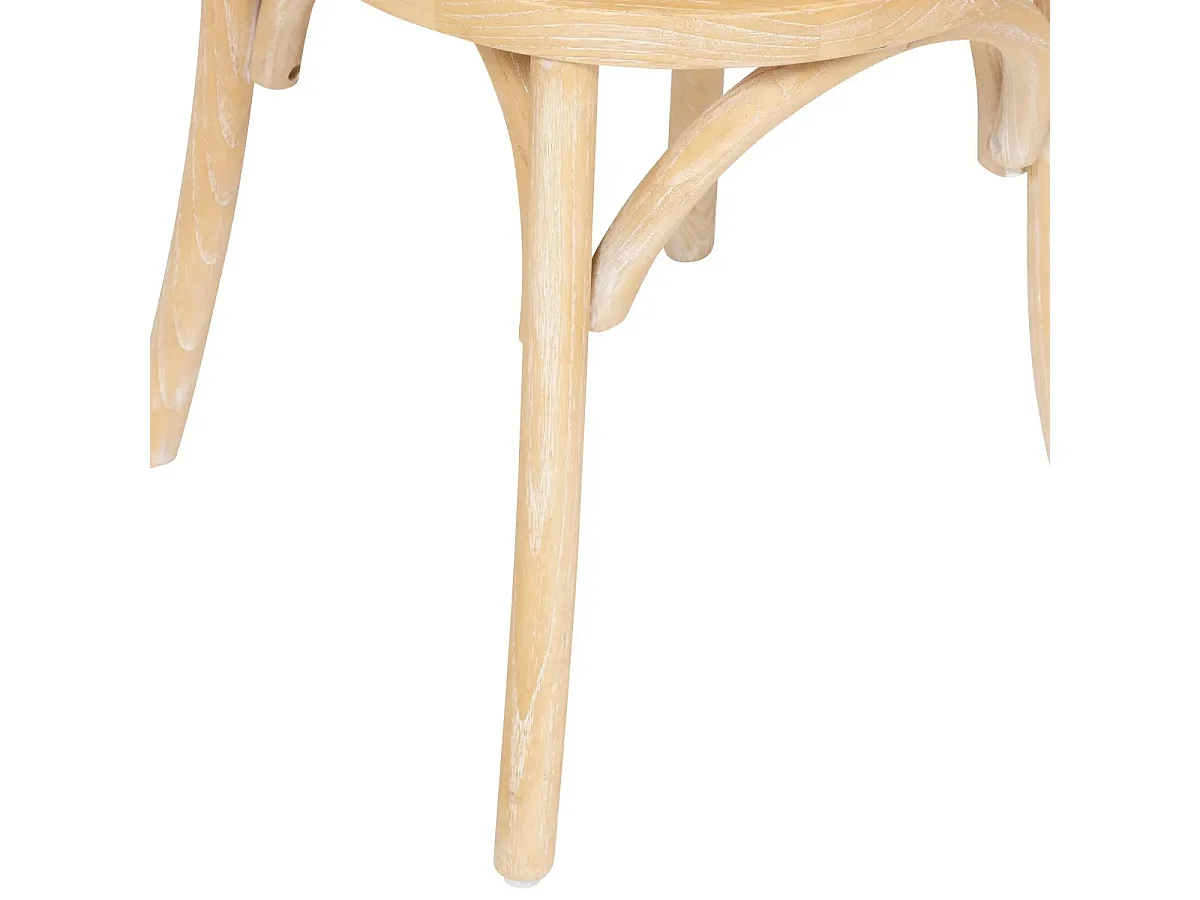 Lot de 10 chaises empilables de jardin en bois d'orme coloris naturel blanchi