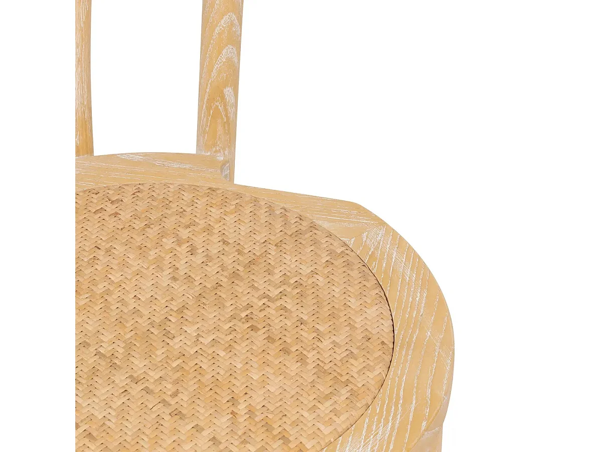 Lot de 10 chaises empilables de jardin en bois d'orme coloris naturel blanchi