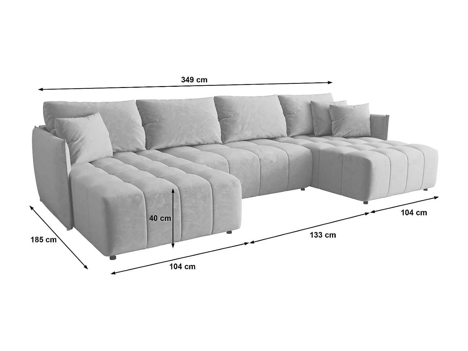 Ecksofa mit Schlaffunktion ONIL U Monolith 70