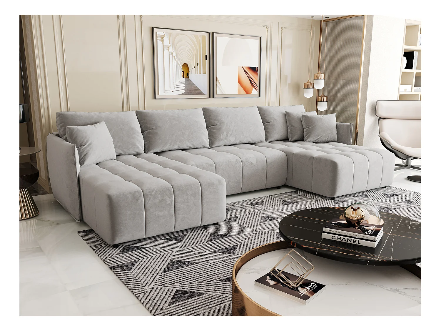 Ecksofa mit Schlaffunktion ONIL U Monolith 84