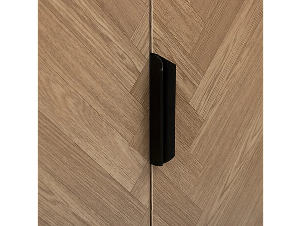 Meuble de rangement avec 2 portes en bois coloris marron, noir  - Longueur 80 x Profondeur 40 x Hauteur 110 cm