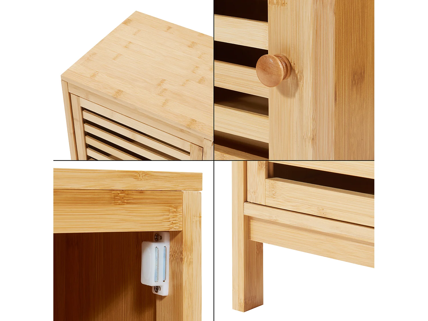 Armoire d'appoint Ypäjä 82 x 33 x 27cm bambou naturel [en.casa]