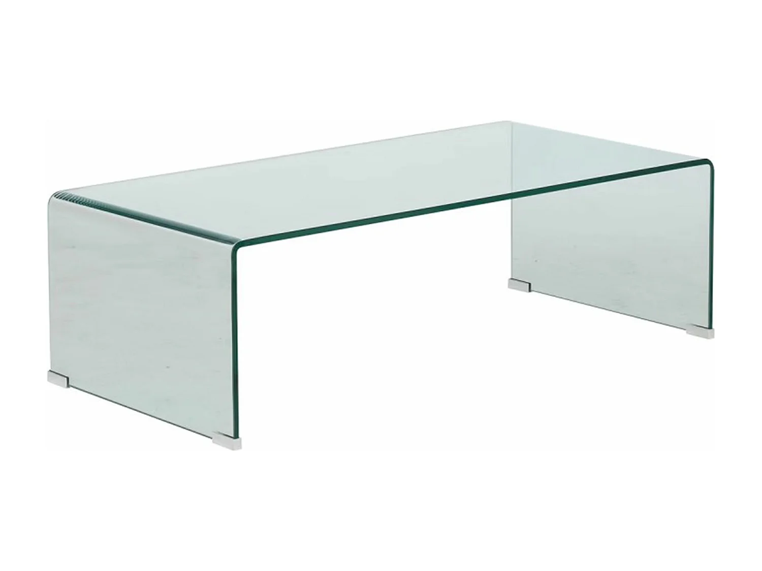 Table basse, table de salon rectangulaire en verre trempé transparent - Longueur  110  x Profondeur 55 x Hauteur 38 cm