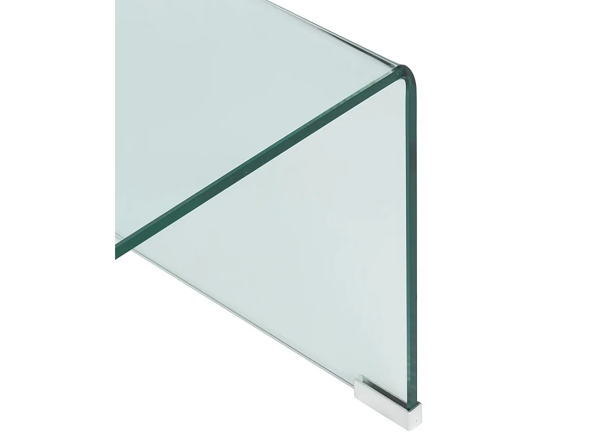 Table basse, table de salon rectangulaire en verre trempé transparent - Longueur  110  x Profondeur 55 x Hauteur 38 cm
