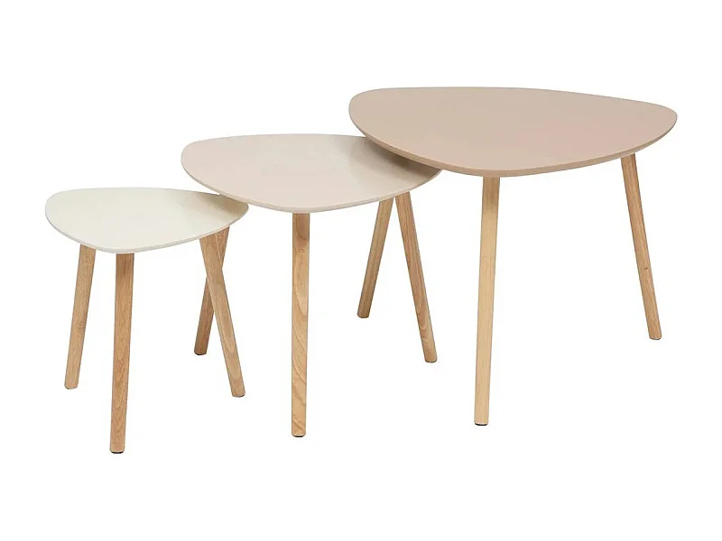 Lot de 3 tables d'appoint gigognes multicolore