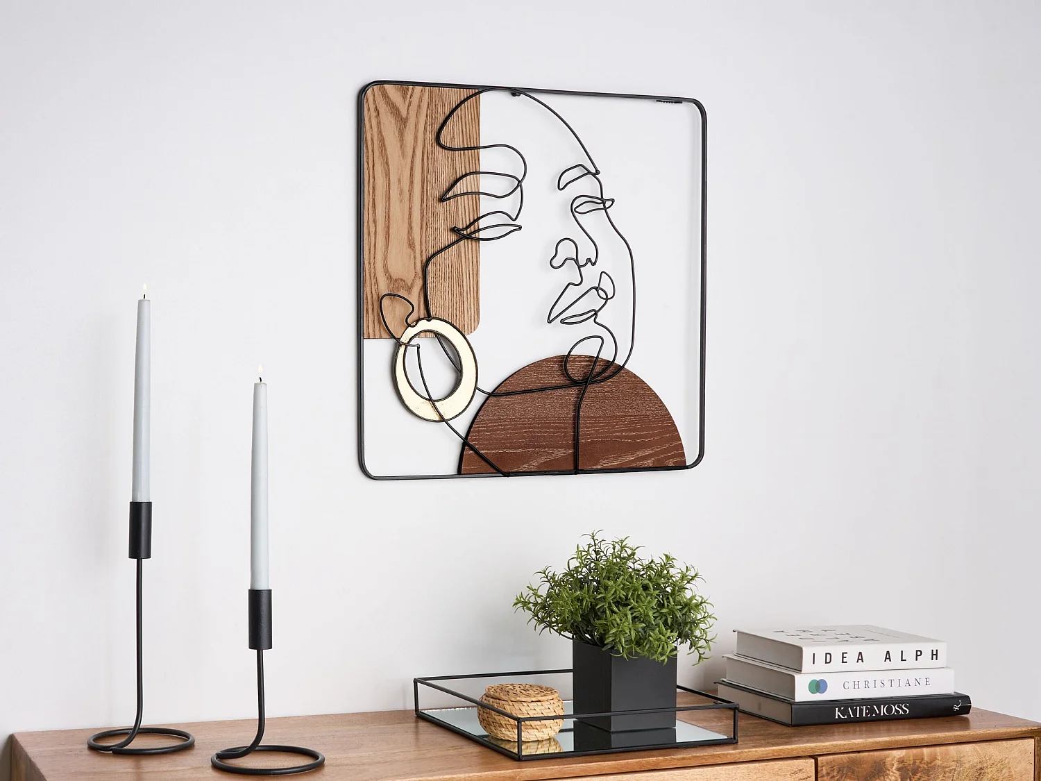 Dekoracja ścienna CALIFORNIUM Metal 50 cm Brązowy