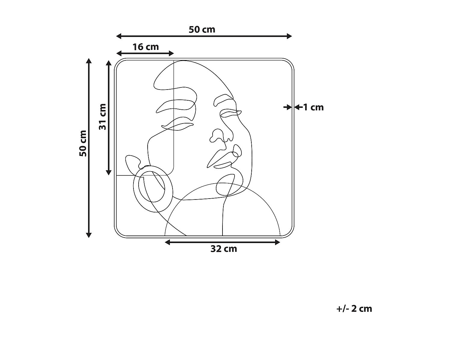 Décoration murale CALIFORNIUM Métal 50 cm Marron