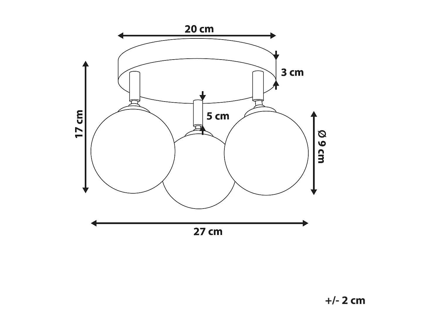 Plafondlamp MAVILLA Glas Messing