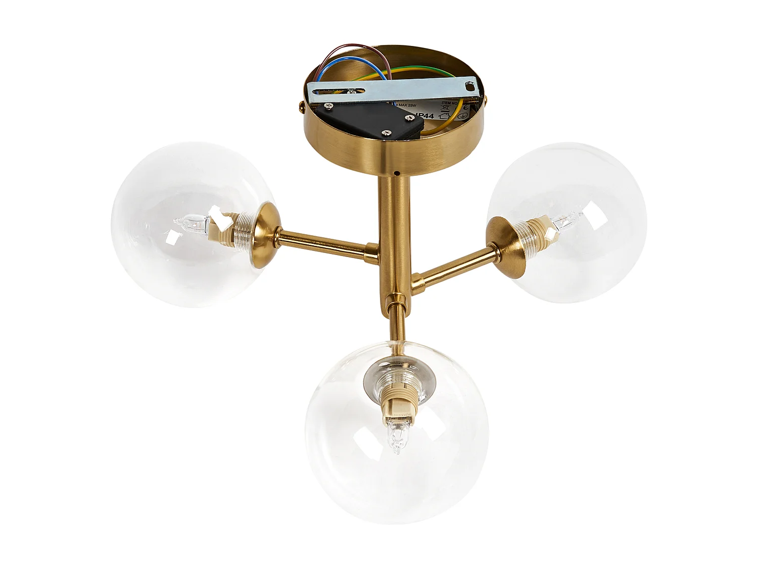 Iluminação de tecto MARICAO Vidro Latão